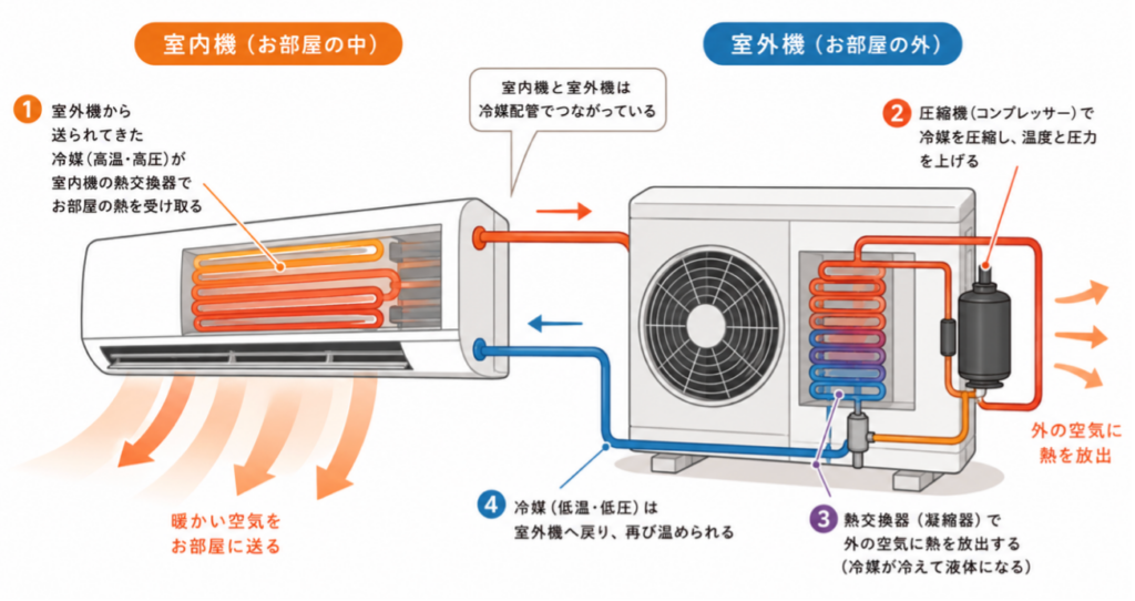 暖かい空気が出る仕組み
