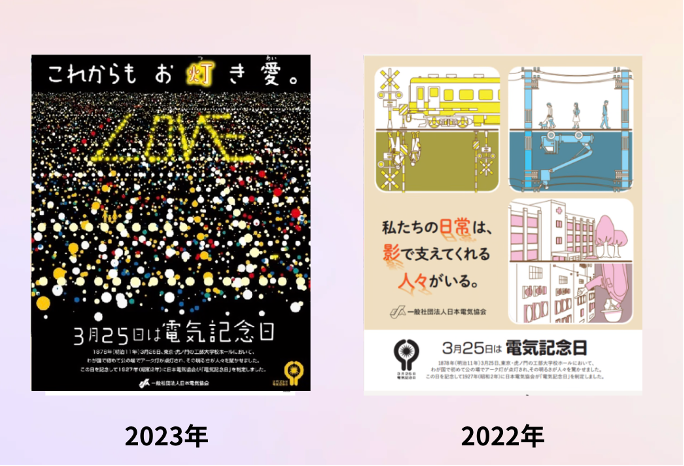 2023年と2022年の電気記念日ポスター