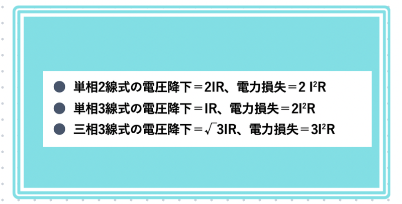 電圧降下と電力損失について