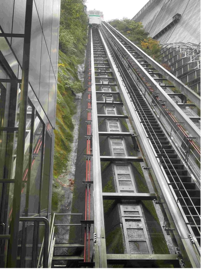 インクラインで上に登る