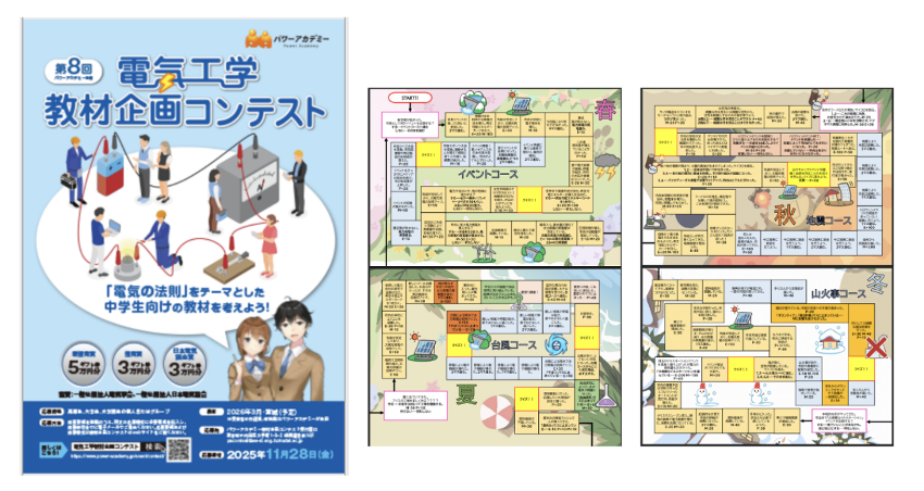 第8回募集ポスターと「第6回最終賞受賞：名城大学　理工学部　電気電子工学科」様の作品の一部を紹介